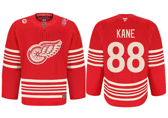 Men's Detroit Red Wings Active Player Custom Red 2025 Centennial Premium With 100 and P Patch Stitched Hockey Jersey